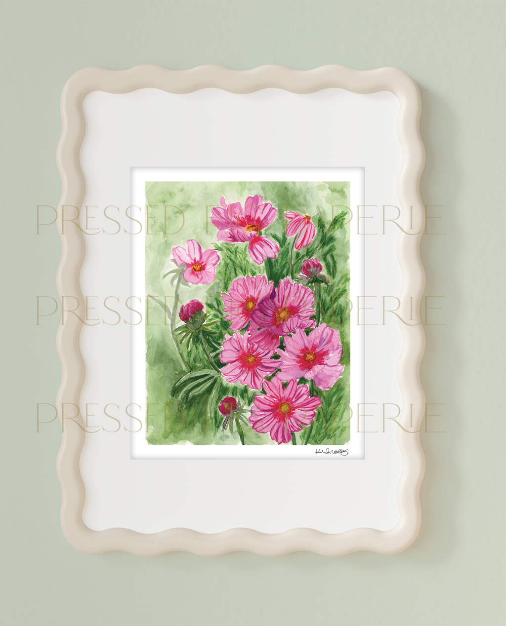 Pink Cosmos | Mixed Media Fine Art Print